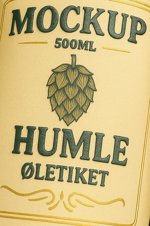 50 cl beer can with self-adhesive label and embossed lettering, shown as realistic packaging mockup on a neutral background.